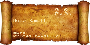 Heisz Kamill névjegykártya
