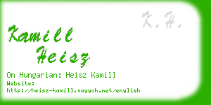 kamill heisz business card